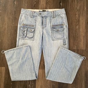 Y2K low/mid rise denim with pocket detail